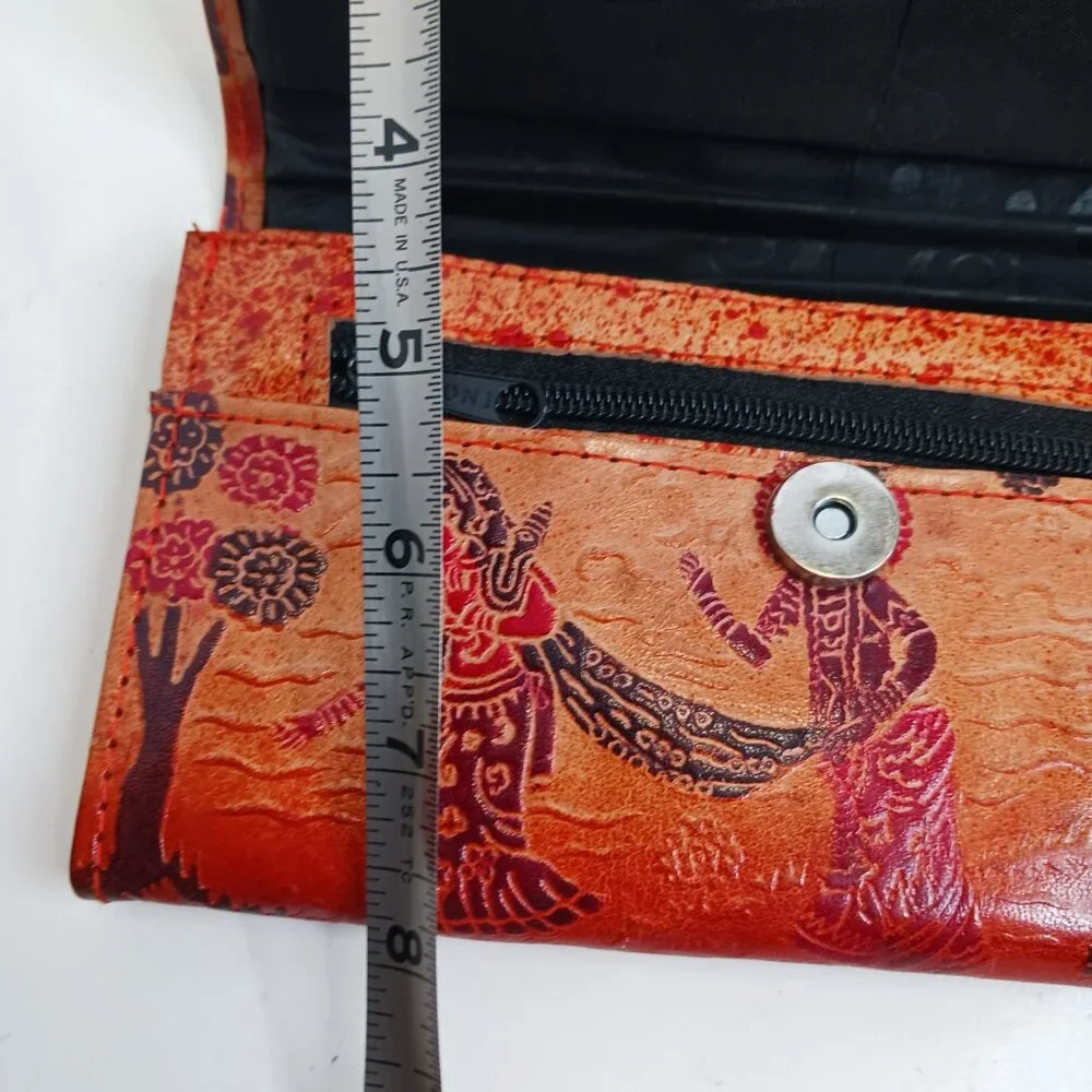 Genuine Leather Shantiniketan Clutch Women's Wallet Boho Handmade